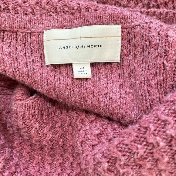 Angel of the North Anthro Cowl Neck Sweater Womens XS Pink Chunky Knit - Picture 10 of 16